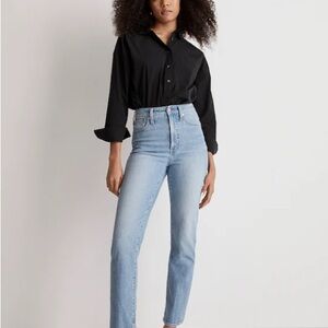 Madewell the Perfect Vintage Straight Leg Light Blue Jeans